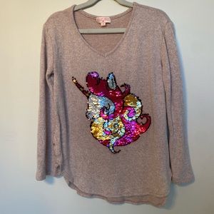 Flip sequin unicorn sweater